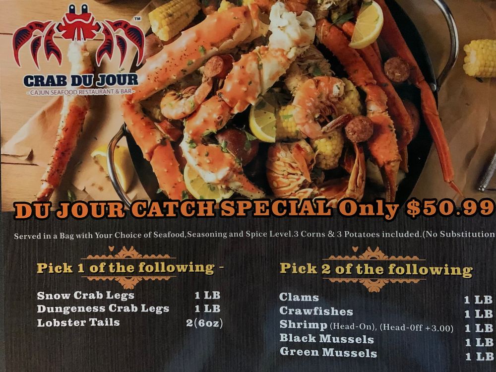 Menu Crab du jour