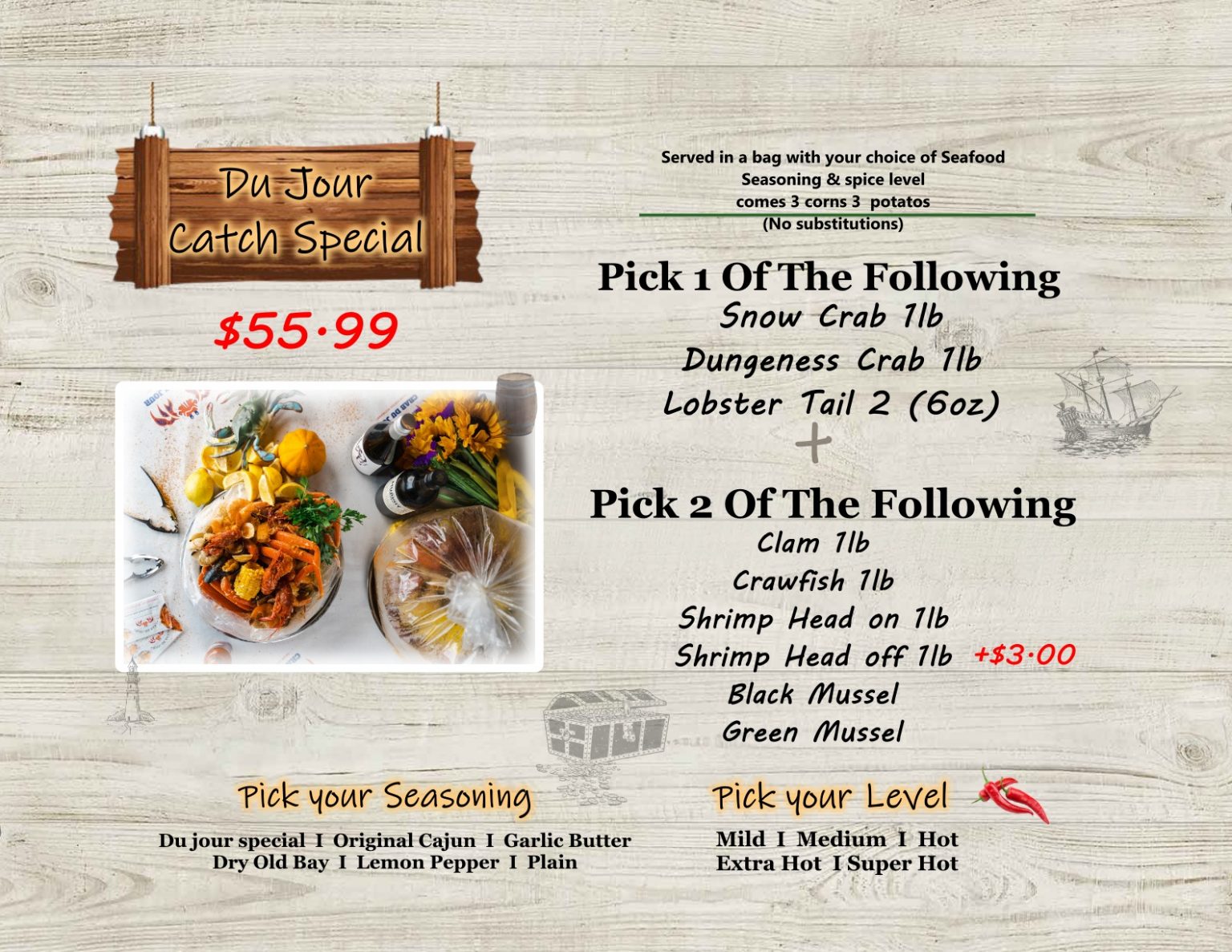 Menu Crab du jour